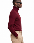 Burgundy Merino Wool Knit Turtleneck