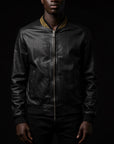 African Motif Lambskin Leather Bomber By Enantiodromia