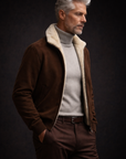 Brown Fur Suede Blouson By Enantiodromia