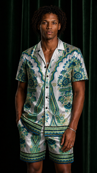 Emerald Mosaic Summer Shirt
