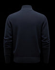 Navy cotton zip bomber By Enantiodromia