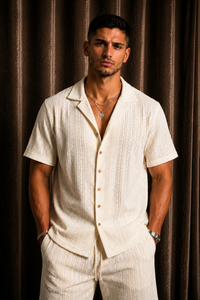 Cream Knit Summer Shirt