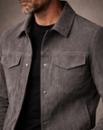 Grey Suede Over Shirt By Enantiodromia
