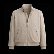 Beige Suede Bomber