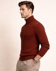 Brown Knit Cotton Zip Bomber By Enantiodromia