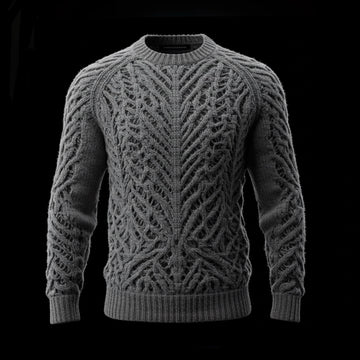 Grey Raglan Sleeve Knit Sweater