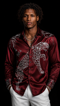 Silver Panther Satin Shirt