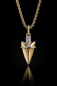 Gold-Tone Crystal Arrowhead Necklace