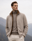 Greige Brown Fur Wool Blouson By Enantiodromia