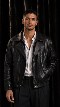 Retro Moto Vintage Leather Bomber Jacket