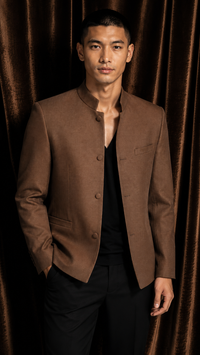 Tailored Lightweight Stand Collar Cardigan Jacket
