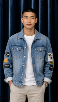 Modern Streetwear Patchwork Denim Jacket