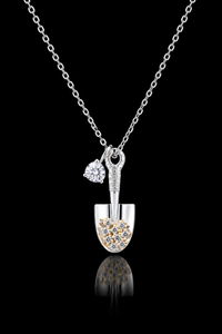 Silver Gold Shovel Spade Necklace