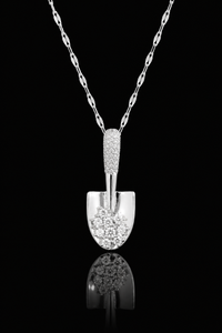Chrome Crystal Spade Necklace