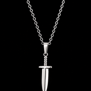 Silver Dagger Pendant Necklace