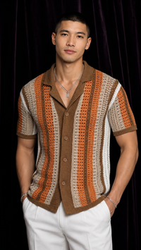 Rust Striped Summer Shirt