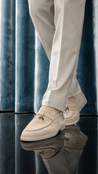 Sand Suede Tassel Loafers