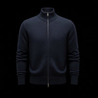 Navy cotton zip bomber By Enantiodromia