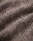 Taupe Cable Knit Zip Hoodie by Enantiodromia