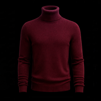 Burgundy Merino Wool Knit Turtleneck