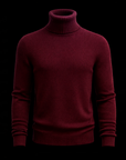 Blue Merino Wool Knit Turtleneck