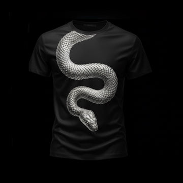 Black Silver Snake Cotton Tee