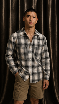 Brushed Plaid Long Sleeve Flannel Shirt