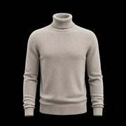 Greige Cashmere Cotton Knit Turtleneck By Enantiodromia