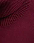 Burgundy Merino Wool Knit Turtleneck