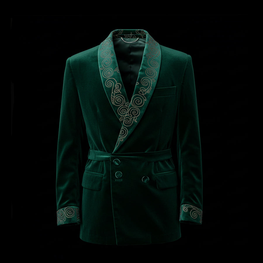 Dark Green Verde Royale Velvet Blazer