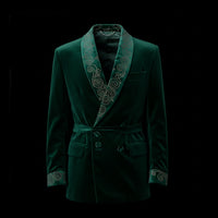 Dark Green Verde Royale Velvet Blazer By Enantiodromia