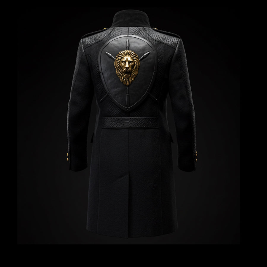 Black Crocodile Leather The Imperial Lion Coat