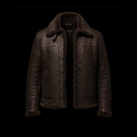 Brown Shearling Flight Jacket By Enantiodromia