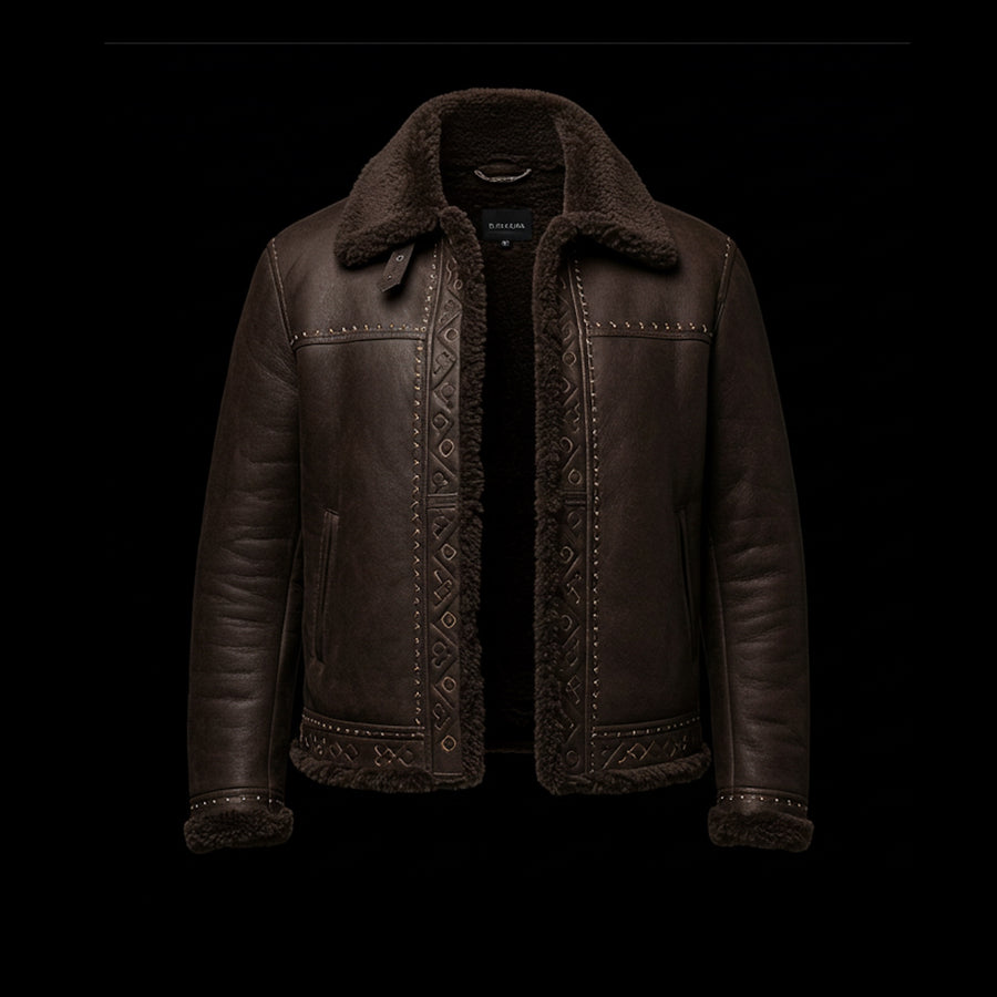 Brown Shearling Flight Jacket