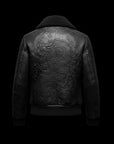 Black Crocodile Leather Obsidian Dragon Shearling Bomber By Enantiodromia