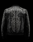 Black Snake skin Baroque-Embroidered Bomber Jacket By Enantiodromia