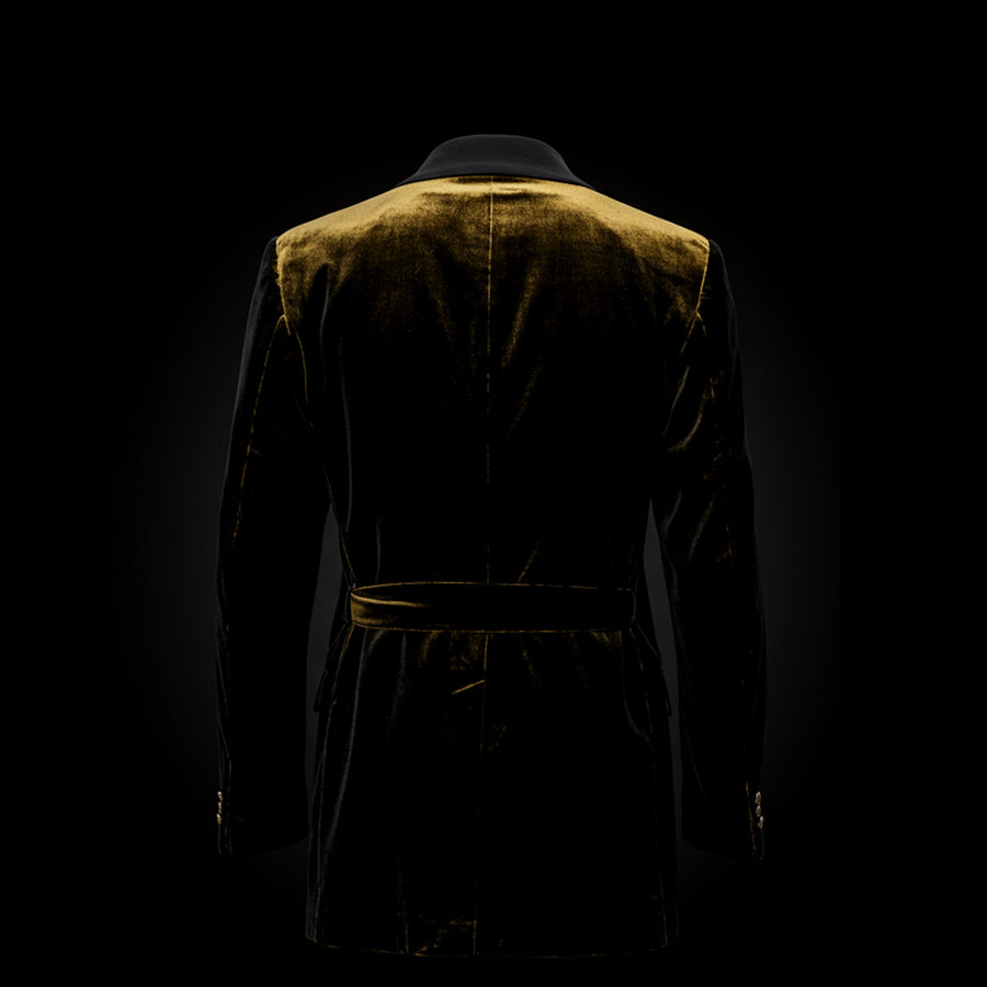 Black with Gold Toned Velvet Tuxedo
