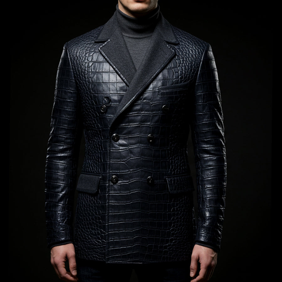 Dark Blue Crocodile Blazer