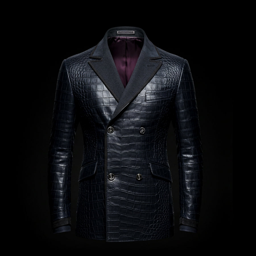 Dark Blue Crocodile Blazer