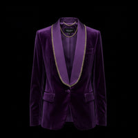 Purple & Gold Velvet Blazer By Enantiodromia