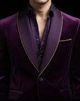 Purple & Gold Velvet Blazer By Enantiodromia
