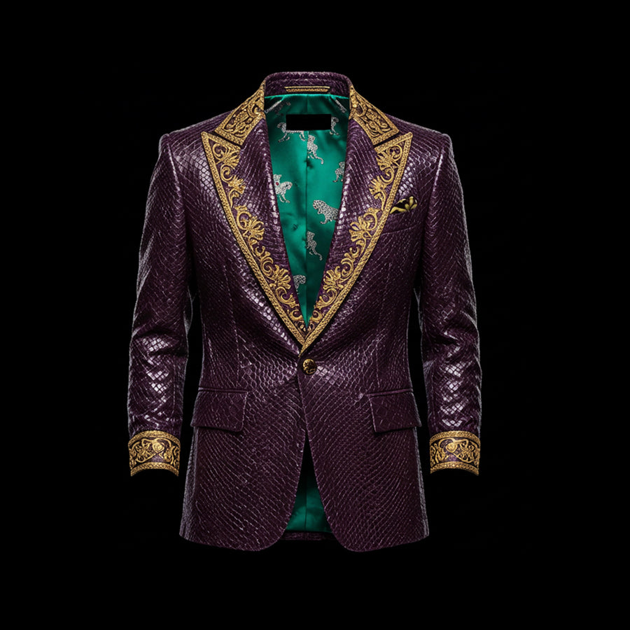 Purple Python Lapel Blazer