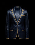 Blue Peacock Lapel Blazer By Enantiodromia