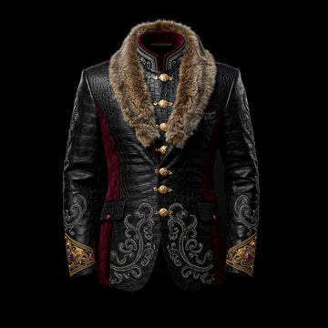 Black Crocodile Leather & Mink Jacket