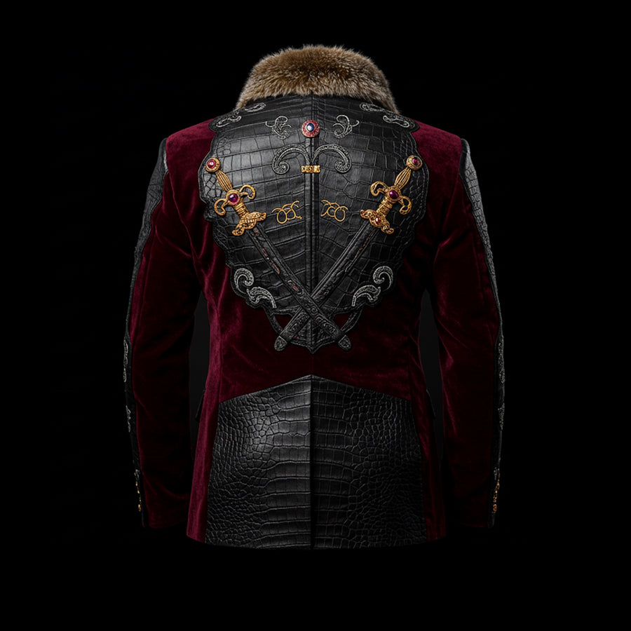 Black Crocodile Leather & Mink Jacket