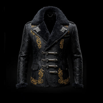 Black Baroque Shearling Jacket