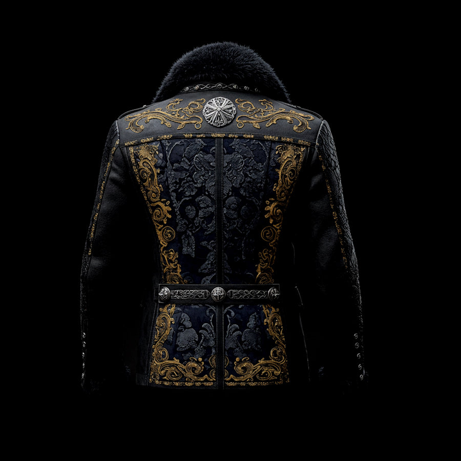 Black Baroque Shearling Jacket