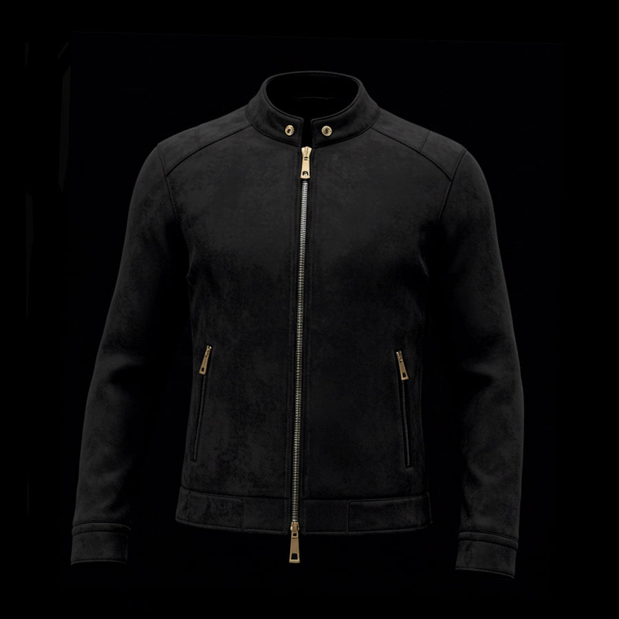 Black Suede Bomber Jacket