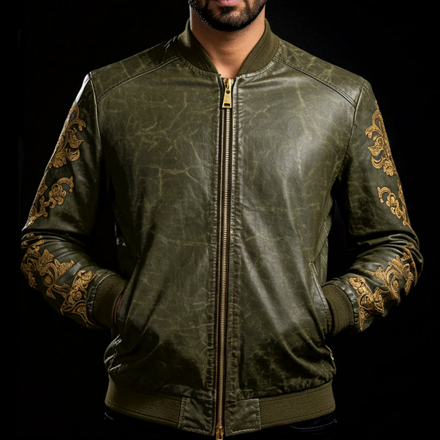 Green Maharaja Bomber Jacket