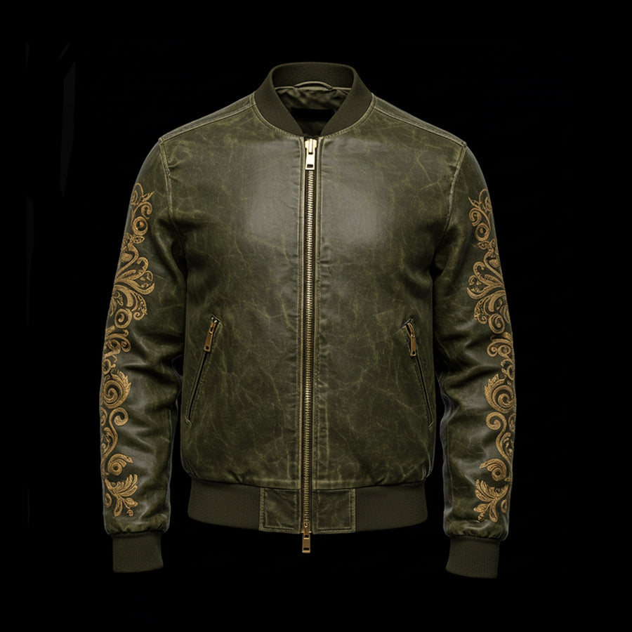 Green Maharaja Bomber Jacket